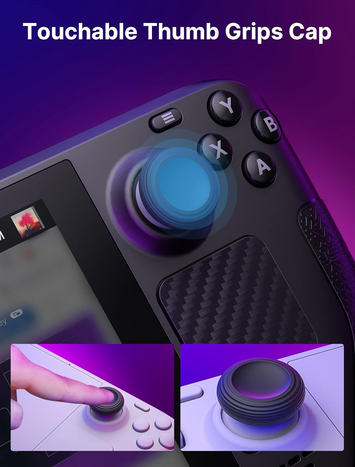 JSAUX Steam Deck/OLED Sticker Szett + Thumb Grip protector